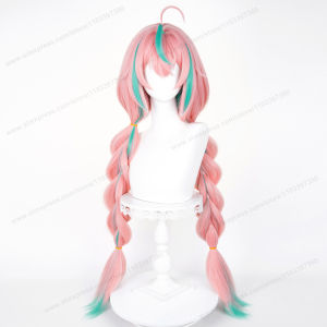 SHUNAICHI Varesa คอสเพลย์วิกผม Puffy Yaki สังเคราะห์ผมยาว 100 ซม.Pre Braided สีชมพูสีเขียวผสมวิกผมผู้หญิงวิกผมทนความร้อน