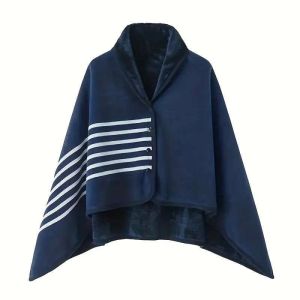 EASY SHOP 1pcs Blanket Cozy Wearable Fleece Blanket with Buttons Plush Sleeveless Cape Wrap Kumot Malambot