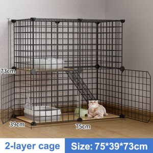 Low Shipping Fee 4 Layer 150cm Cat Cage with Poop Heavy Duty Pet Cage Easy Assemble Foldable Sturdy Cat Cages with Wheels Movable Cat villa DIY for Small Medium Large Dogs Cats Indoor Pet Kennel with Toilet Tray