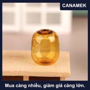 【CANAMEK】 1:12 Dollhouse thu nhỏ bình thủy tinh mini lưu trữ trong suốt Lọ hoa lọ thủy tinh lọ thủy tinh hoa nồi nhà vườn trang trí nội thất đồ chơi
