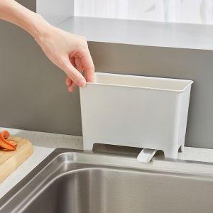 Drainable Trash Can Kitchen Sink Strainer Table Top Trash Can Kitchen Accessories Drain Fruit Vegetable Drainer Sponge Rack Food Residue Storage Box Soup Filter Garbage