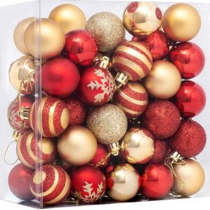 FUNG 4CM Hand-painted Fashion Hanging Electroplated New Year Arrangement Party Supplies Home Decoration Ornaments Christmas Decoration Christmas Balls Family Pendants