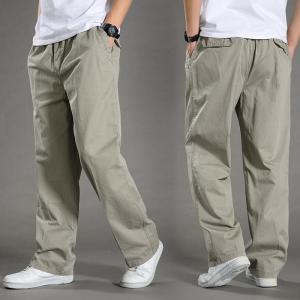 【READY STOCK】ProMan Long Pants Male Five Colors m-4Xl Pure Cotton Mens Casual Pants Loose And Breathable Cotton Twill Fashion Back Pocket Design oversize long pants male