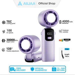 Kipas Mini Sejuk Portable Lipat 100 Speed Angin Kuat USB Rechargeable Kipas Tangan AIIJAA