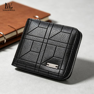 LouisWill Mens Short Wallet Zipper Wallet Soft PU Short Wallet Multi-Functional Wallet Large Capacity Purse Multi-Card Position ID Credit Cards Holders Casual Fashion Bag Business Wallets