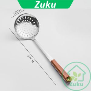 Muôi múc canh muỗng inox vá ăn lẩu xẻng nấu ăn - Đồ dùng nhà bếp cán gỗ sang trọng