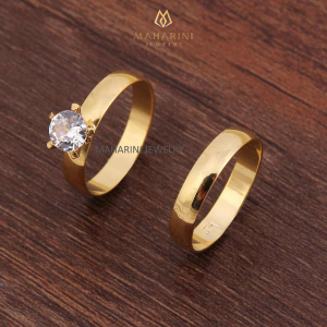 Cincin Kawin Nikah Pasangan Tunangan Lamaran Couple Perak Palladium Platinum Emas MH55
