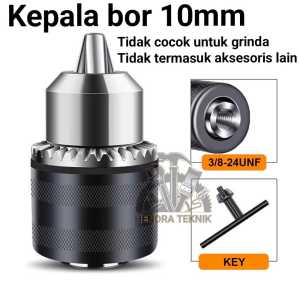 Kepala bor 10mm drat 3/8x24unf drill chuck kepala mesin bor 10 mili hower bor murah bagus