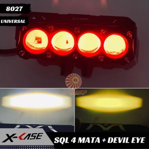 LAMPU LED TEMBAK LASER SQL 4 MATA PLUS DEVIL EYES BALLAST X CASE 60W FOGLAMP DEVIL EYES