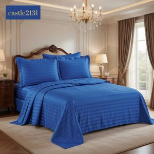 3-in-1 Striped Elegant Comfort Bedsheet Set 1 Bed Cover + 2 Pillowcases Hotel Quality Soft Bedding Set