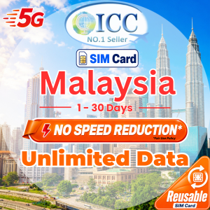 ICC Malaysia 1-30 Days Unlimited data SIM Card/Can top up Reuse/Malaysia SIM Card/Malaysia Unlimited 4G/Reloadable