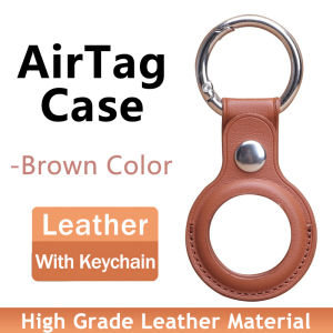 Leather Case For Apple AirTag Locator Tracker Air Tag With Keychain Anti-lost Cover Protective Casing Airtags Holder Top Sale