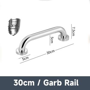 SUS304 Stainless Steel Bathroom Grab Bar Shower Safety Handrail Wall Mounted Support Handle with Screws