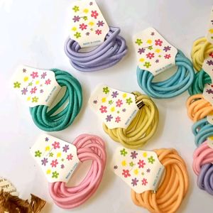 SC Ikat Rambut Cacing Elastis Warna Pastel | Harga Per 1 Bendel Isi 6 | Ikat Rambut Warna | Wanita Warna Pastel Aesthetic| Ikat Rambut Elastis Murah | Ikat rambut anak | Rambut elastis murah