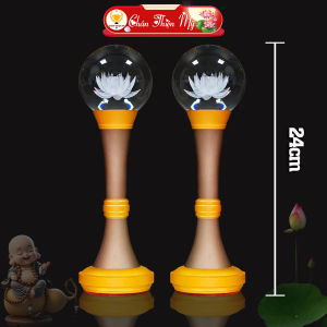 Đèn Pha Lê Cầu Hợp Kim Cao Cấp CHÂN THIỆN MỸ Để Bàn Thờ Phật Ban Thờ Gia Tiên