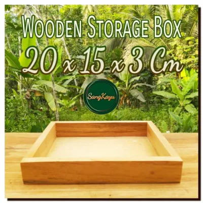 Wooden Tray Wooden box 20x15x3 cm kotak kayu kotak serbaguna seserahanc