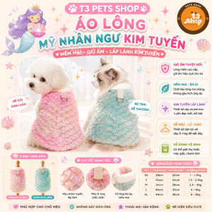 áo lông- áo ấm - áo thu đông vẩy cá mỹ nhân ngư dành cho chó mèo- T3 PETS SHOP