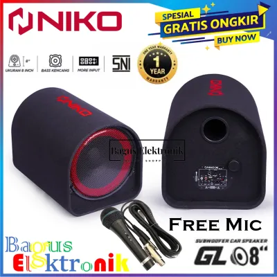 NIKO GL8 Subwoofer Car Speaker 8 in Karaoke Bluetooth Usb Sdcard AUX - Dual Power GL 8 Subwoofer Bluetooth Bluetooth Usb Sdcard AUX