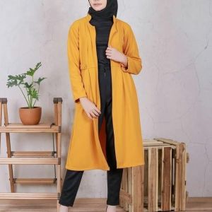 Ilona - Vika Cardi Wanita Cardigan Blezer Bahan Waffle Lembut Lengan Panjang Korean Style Kekinian