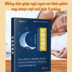 Miếng Dán Ngủ Ngon Thảo Dược An Thần Giảm Mất Ngủ Giảm Stress Hỗ Trợ Tuần Hoàn Máu – Hộp 8 Miếng