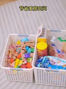 🇸🇬 Ready Stock Grey Handle Multipurpose Storage Basket Plastic Organiser for Snacks Toys Kitchen Bathroom Refrigerator