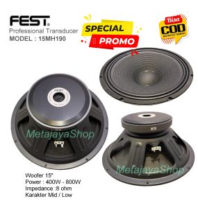 Speaker Component FEST Model 15MH190 800 Watt FullRange