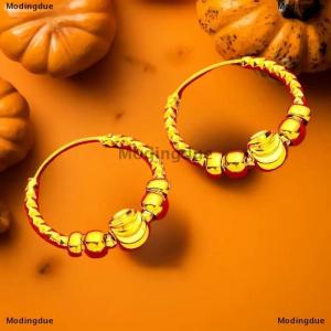 [COD] Modingdue Gold Color Lucky Beads Earrings For Wome Wedding Birthday Ear Charms Fine Jewelry Gifts