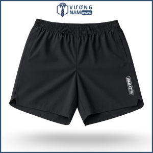 Quần đùi thể thao nam tập GYM chạy bộ xẻ chữ V vải dù gió LOGO phản quang túi sau để ĐT VNO172