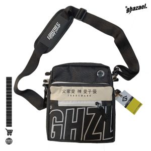 GHAZAEL - Sling bag / Tas slempang terlaris / slingbag distro terbaru MULTIFUNGSI HITAM SIMPLE