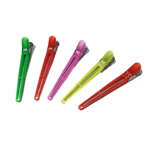 HTF 5pcs Professional Duckbill Clip Hair Styling Positioning Clip Alligator Clip Long Bill Clip