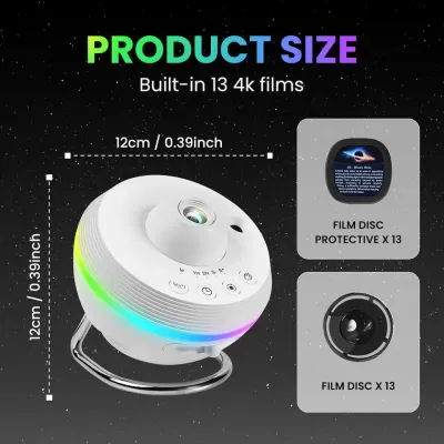 13 in 1 Galaxy Projector LED Starry Sky Galaxy Light Planetarium Night Lights USB Rotating Galaxy Star Projector Birthday Gift For Children