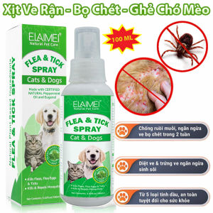 Chai Xịt Ve Rận Bọ Chét Chó Mèo FLEA AND TICK SPRAY 100ml Chính Hãng - Loại Bỏ Bọ Chét Trứng Ấu Trùng An Toàn Hiệu Quả