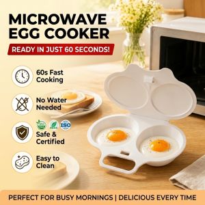 Double Layer Egg Steamer Microwave Safe Heat Resistant Durable Steam Egg Maker Kitchen Appliance