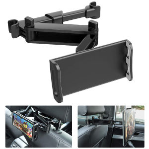 Car Headrest Tablet Phone Mount Adjustable Stretchable 360-Degree Phone Holder Universal 5-12 INCH