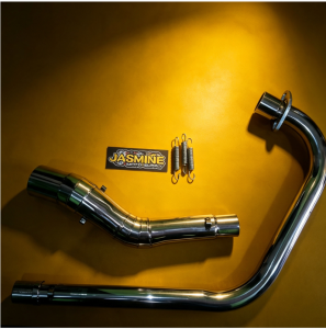 Tmx 125/155 stainlesss elbow on Akrapovic Hexatip with silencer