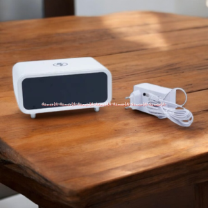 Forhom Digital Clock LED With Wireless Phone Charger Zt Jam Digital Warna Putih Jam Dilengkapi Lampu Tidur