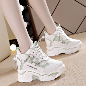 NIKIDAES 2025 Sneaker for Women Inner Height Increase All Match Thick Bottom Casual Rubber Shoes White Shoes Women(Add one size)#Q807