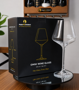 Omni Wine Glass 455ml | Lead-Free Crystal Wine Glass Set of 2 | Red & White Wine Glasses [Made For Drinkers]