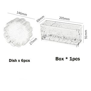 6pcs Set Food Dish Party Dishes Plastic Cutlery Food Tray Snack PlatesCake PlatesCamping Dish