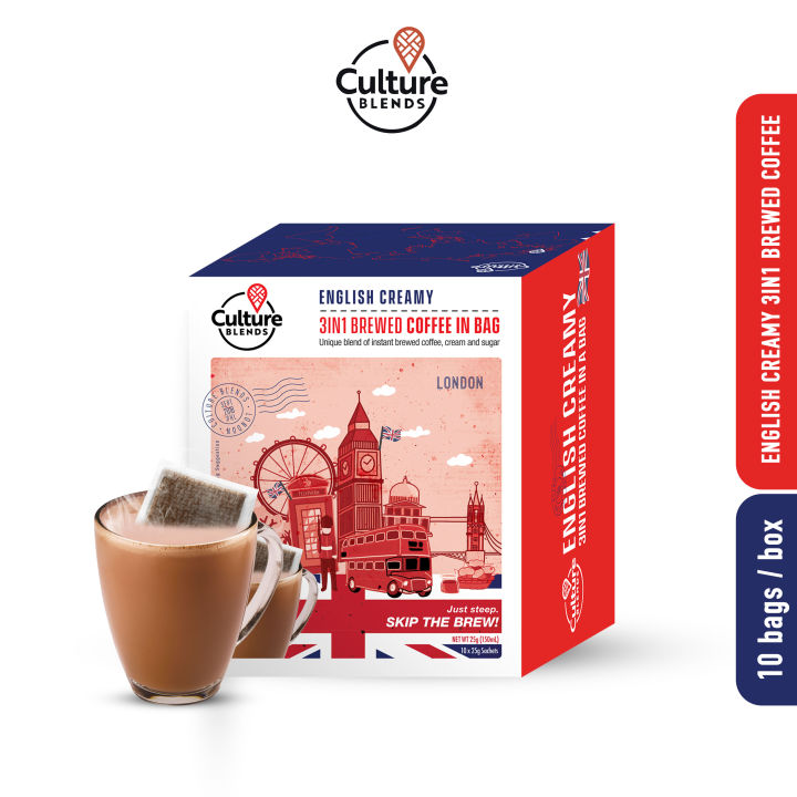 IWG CULTURE BLENDS English Creamy 3in1 Brewed Coffee in Bag 25g x 10 ...