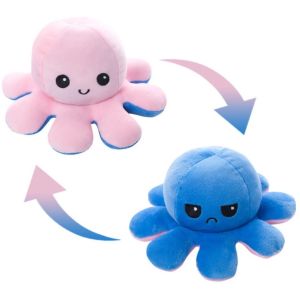 Reversibles Octopus Kids Plushie Plush Doll Double-Sided Flip Animal Plushie Toy Cute Toys for Pulpos Kid Girl Christmas Gift