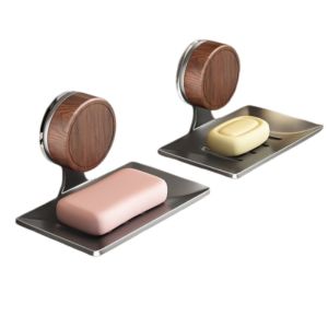 RGFV 1/2pcs Cốc hút Hộp xà phòng tự thoát nước Nhựa Không cần khoan Thùng chứa bọt biển Kệ xà phòng vệ sinh Treo tường Đĩa xà phòng trong phòng tắm Phòng tắm