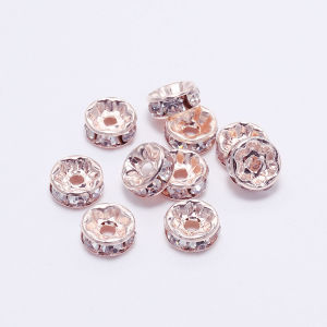 50pcs 4mm/6/ 8/10mm Crystai Rhinestone Glass Round Loose Spacer Beads for Jewelry Making DIY Bracelet Accessories