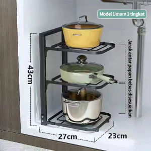 Bawah Wastafel Rak/Rak Pot Rak Panci Susun Rak/Rak Panci Wastafel Dapur Di Bawah Rak/Dapur Stainless Steel 2/3/4 Tingkat