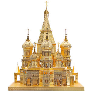 Piececool 3D Metal Puzzles for Adult Saint Basil’s Cathedral Model Kits DIY Metal Building Kit Assembly Model Birthday Gift for Kids