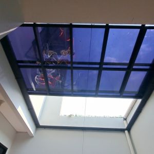 kanopi sleding manual atap solarflat 12mm warna biru