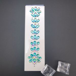 OMQAIO 3D EDM Music Festival Tattoo Stickers Glitter Fashion Crystal Forehead Sticker Diamond Eyebrow Sticker Crystal Body Face Colored Rhinestone Women Men