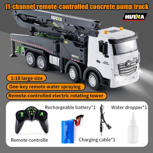 JDD[Fast Delivery][Original Available]Huina 1381 Water Spray Sound and Light Cement Transport Vehicle Alloy Electric Remote Control Engineering Vehicle Model Boy Toy