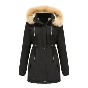 Winter Jacket Women Baju Sejuk Perempuan Wanita Detachable Fur Hoodie Fleece Lining Windbreaker Jacket Global Fashion