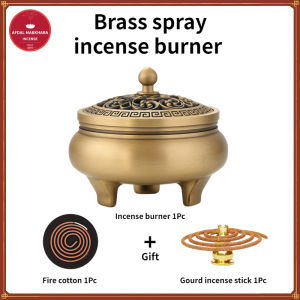 Brass Incense Burner Sandalwood Incense Holder Zinc Alloy Censer Metal Incense Sticks Vintage Incense Stick Holder Copper Insence 金属香炉 檀香 盘香炉 熏香炉